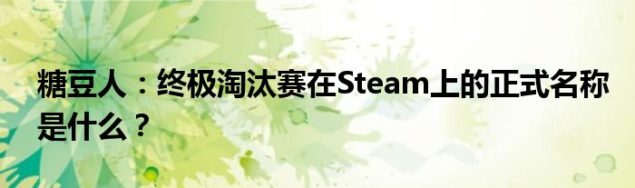 糖豆人：终极淘汰赛在Steam上的正式名称是什么？