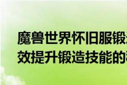 魔兽世界怀旧服锻造300-375省钱攻略：高效提升锻造技能的秘诀